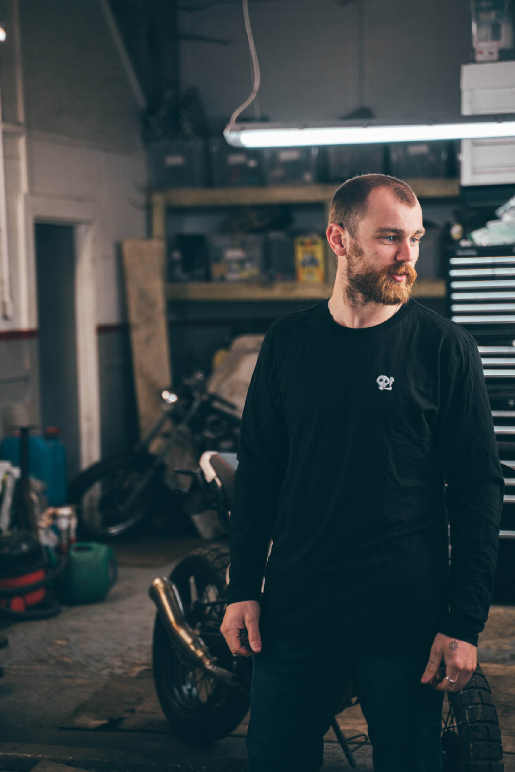 Smokin Skull L/S Tee - Black - Image 3