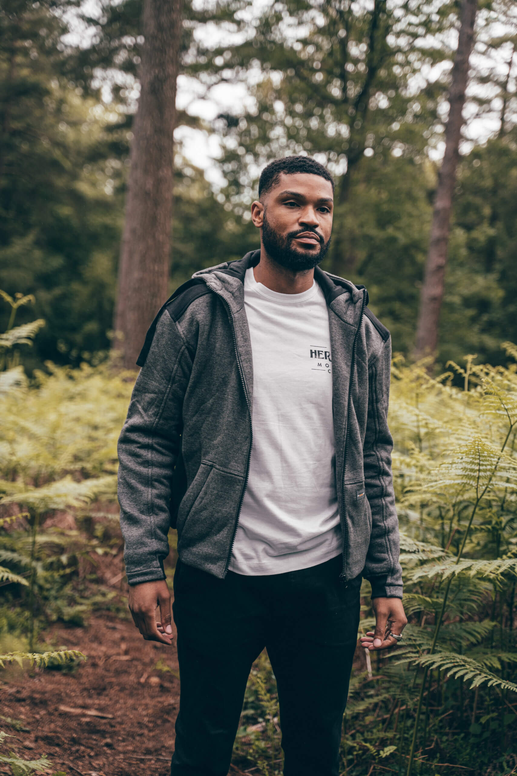 Tailor Zip Hoodie - Grey/Black - Image 2