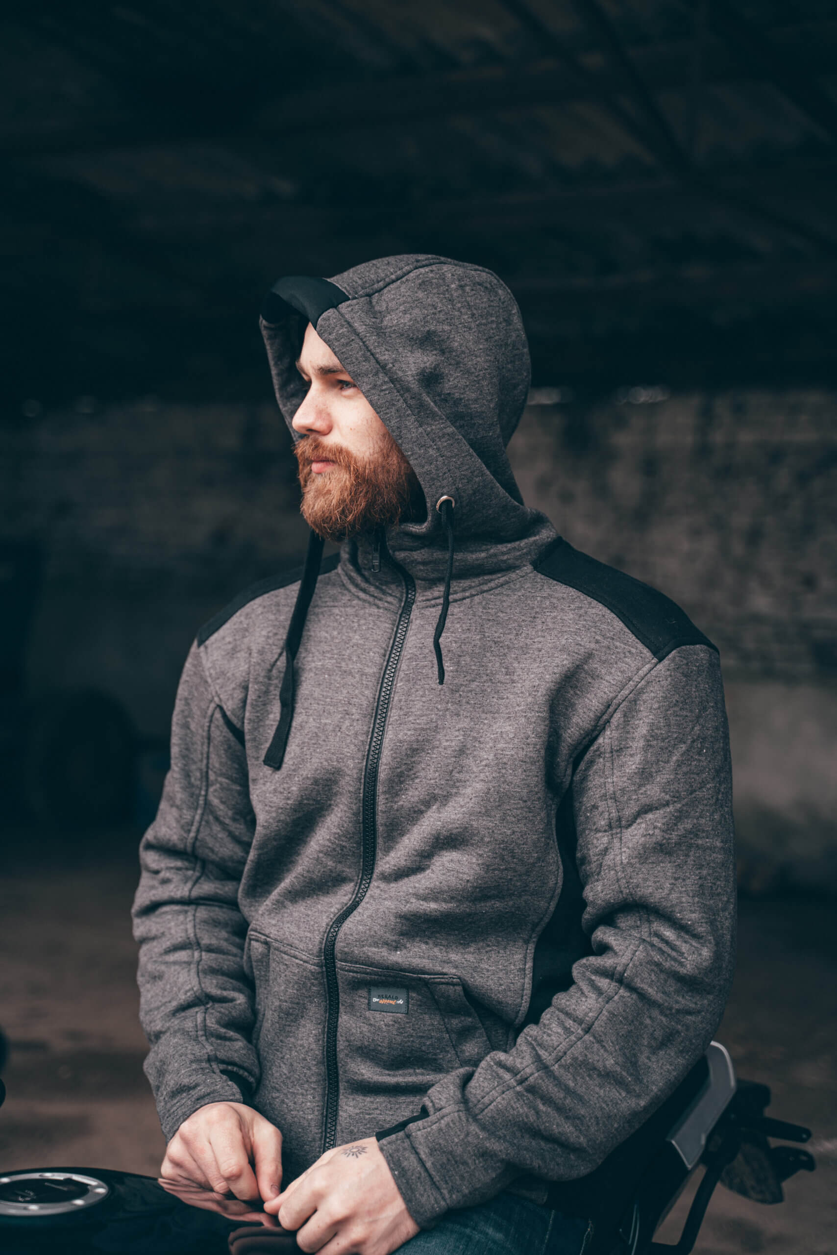 Tailor Zip Hoodie - Grey/Black - Image 4