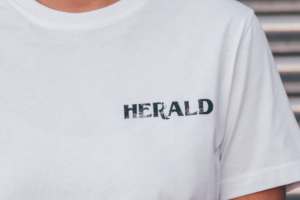 Herald Brand Logo Tee – White - Image 3