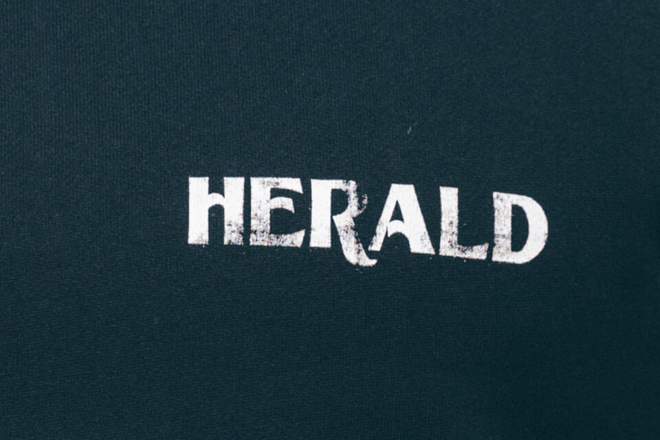 Herald Brand Logo Sweat - Washed Black - Image 2