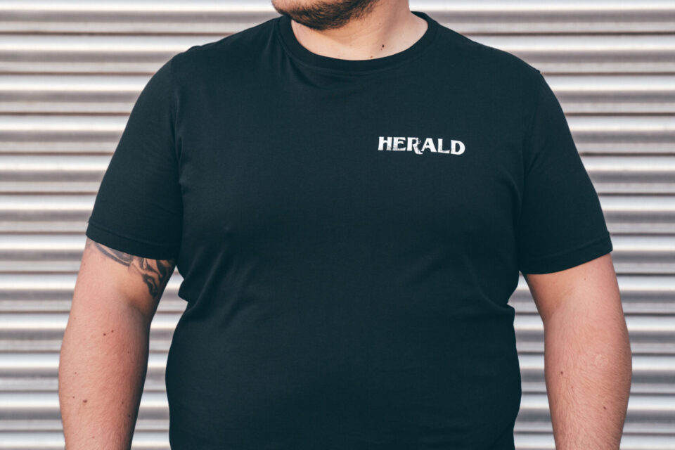 Herald Brand Logo Tee – Black - Image 2